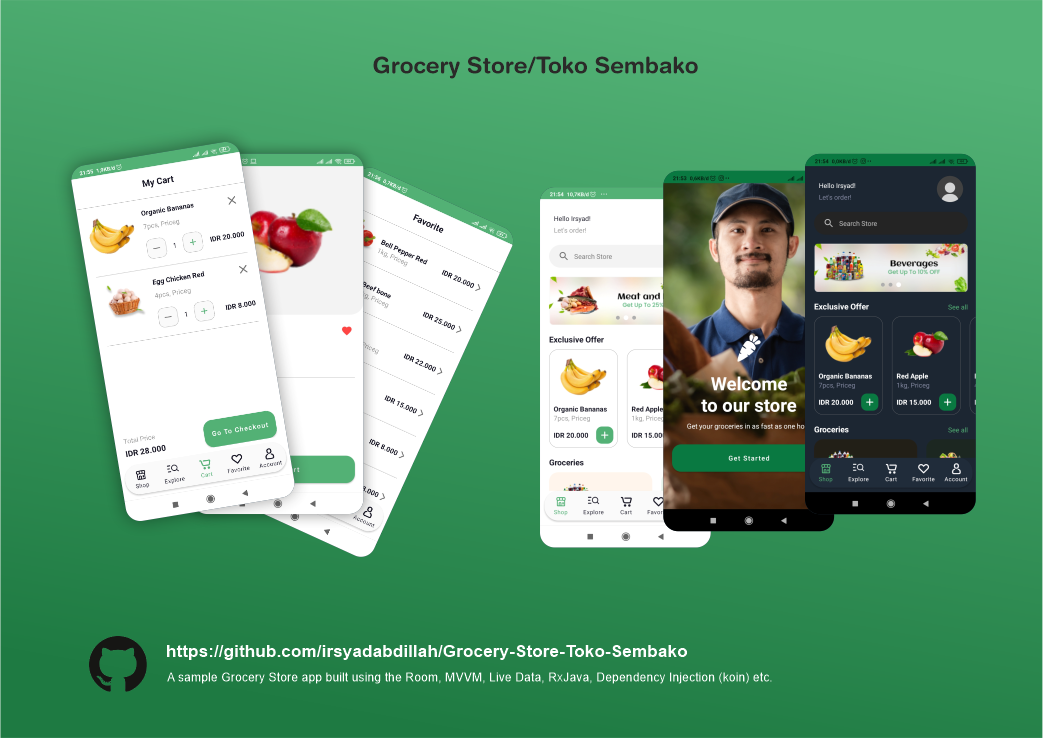 A sample Grocery Store app built using the Room, MVVM, Live Data, Rx